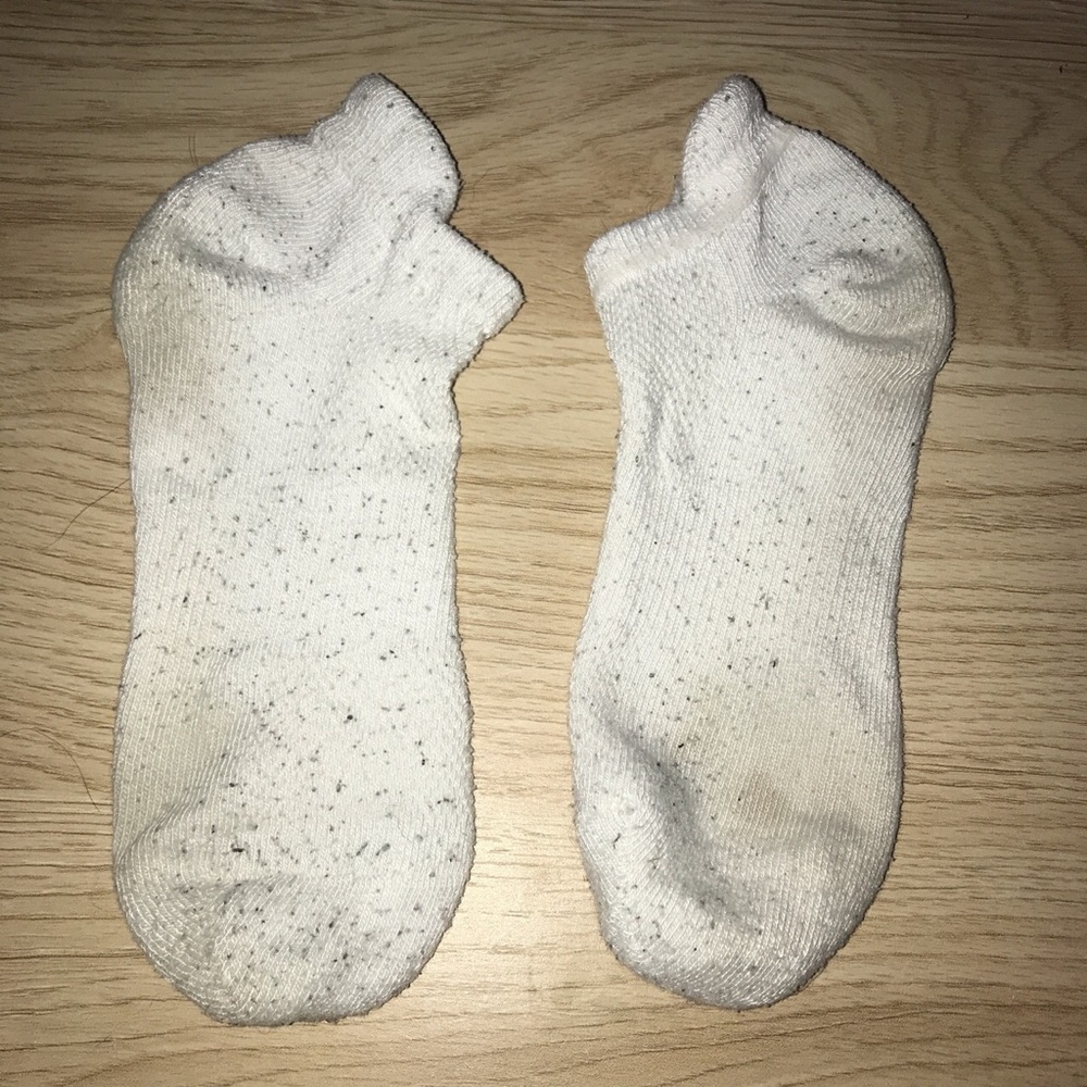 White worn socks